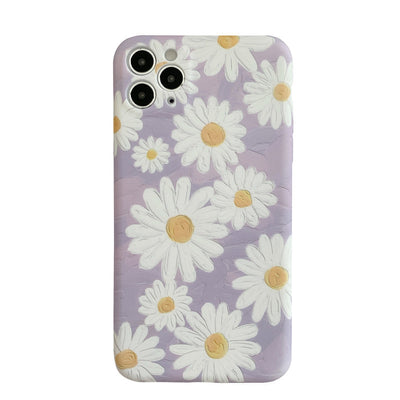 Funda para Celular Apple Xs Max con Diseño de Margarita Morada Estilo Pintura al Óleo - Image 4