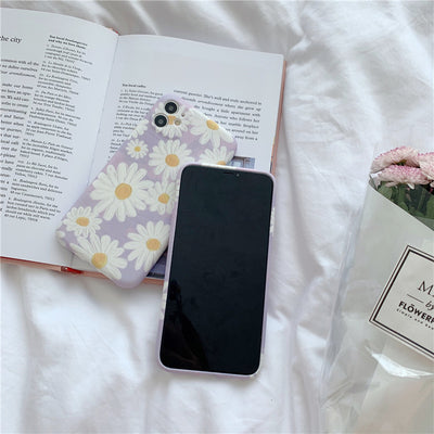 Funda para Celular Apple Xs Max con Diseño de Margarita Morada Estilo Pintura al Óleo - Image 3