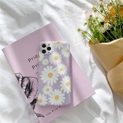Funda para Celular Apple Xs Max con Diseño de Margarita Morada Estilo Pintura al Óleo - Image 2