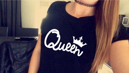 Playera de Pareja King & Queen con Estampado de Corona - Image 11