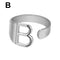 European And American A-Z Letter Ring Dorado Metal Adjustable Open Ring Initials Name Letter Female Factory Direct Sales Plateado B