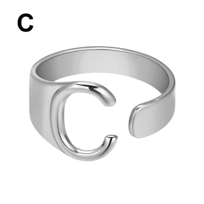 Anillo Ajustable de Letras Iniciales en Oro - Diseño Personalizado Abierto - Image 4
