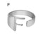 European And American A-Z Letter Ring Dorado Metal Adjustable Open Ring Initials Name Letter Female Factory Direct Sales Plateado F
