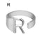 European And American A-Z Letter Ring Dorado Metal Adjustable Open Ring Initials Name Letter Female Factory Direct Sales Plateado R