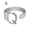 European And American A-Z Letter Ring Dorado Metal Adjustable Open Ring Initials Name Letter Female Factory Direct Sales Plateado Q