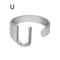 European And American A-Z Letter Ring Dorado Metal Adjustable Open Ring Initials Name Letter Female Factory Direct Sales Plateado U