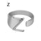 European And American A-Z Letter Ring Dorado Metal Adjustable Open Ring Initials Name Letter Female Factory Direct Sales Plateado Z