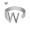 European And American A-Z Letter Ring Dorado Metal Adjustable Open Ring Initials Name Letter Female Factory Direct Sales Plateado W
