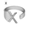 European And American A-Z Letter Ring Dorado Metal Adjustable Open Ring Initials Name Letter Female Factory Direct Sales Plateado X