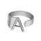 European And American A-Z Letter Ring Dorado Metal Adjustable Open Ring Initials Name Letter Female Factory Direct Sales Plateado A