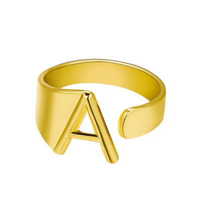 Anillo Ajustable de Letras Iniciales en Oro - Diseño Personalizado Abierto - Image 29