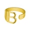 European And American A-Z Letter Ring Dorado Metal Adjustable Open Ring Initials Name Letter Female Factory Direct Sales Golden B