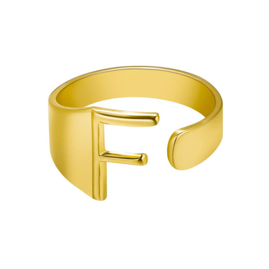 Anillo Ajustable de Letras Iniciales en Oro - Diseño Personalizado Abierto - Image 34