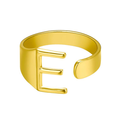 Anillo Ajustable de Letras Iniciales en Oro - Diseño Personalizado Abierto - Image 33