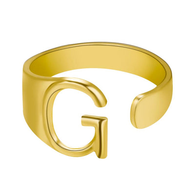 Anillo Ajustable de Letras Iniciales en Oro - Diseño Personalizado Abierto - Image 35
