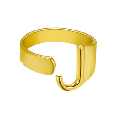 Anillo Ajustable de Letras Iniciales en Oro - Diseño Personalizado Abierto - Image 38