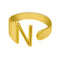 European And American A-Z Letter Ring Dorado Metal Adjustable Open Ring Initials Name Letter Female Factory Direct Sales Golden N