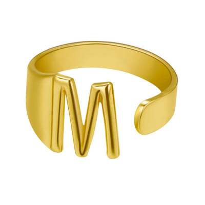 Anillo Ajustable de Letras Iniciales en Oro - Diseño Personalizado Abierto - Image 41