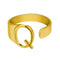 European And American A-Z Letter Ring Dorado Metal Adjustable Open Ring Initials Name Letter Female Factory Direct Sales Golden Q