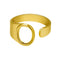 European And American A-Z Letter Ring Dorado Metal Adjustable Open Ring Initials Name Letter Female Factory Direct Sales Golden O