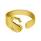 European And American A-Z Letter Ring Dorado Metal Adjustable Open Ring Initials Name Letter Female Factory Direct Sales Golden S