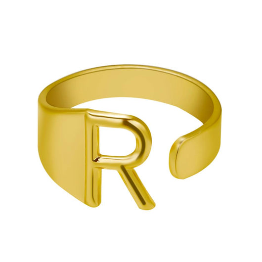 Anillo Ajustable de Letras Iniciales en Oro - Diseño Personalizado Abierto - Image 46