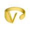 European And American A-Z Letter Ring Dorado Metal Adjustable Open Ring Initials Name Letter Female Factory Direct Sales Golden V
