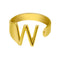 European And American A-Z Letter Ring Dorado Metal Adjustable Open Ring Initials Name Letter Female Factory Direct Sales Golden W