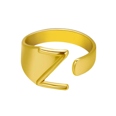 Anillo Ajustable de Letras Iniciales en Oro - Diseño Personalizado Abierto - Image 54