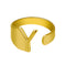 European And American A-Z Letter Ring Dorado Metal Adjustable Open Ring Initials Name Letter Female Factory Direct Sales Golden Y
