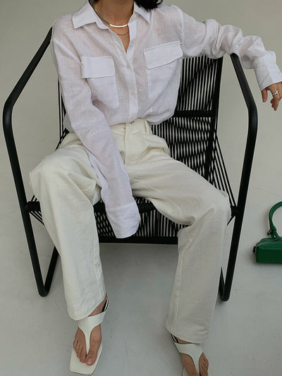 Pantalón Recto de Talle Alto Oversize Casual - Image 3