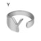 European And American A-Z Letter Ring Dorado Metal Adjustable Open Ring Initials Name Letter Female Factory Direct Sales Plateado Y