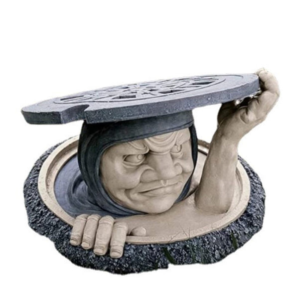 Figuras Decorativas Yin Tapa de Alcantarilla - Adornos Satíricos para Jardín