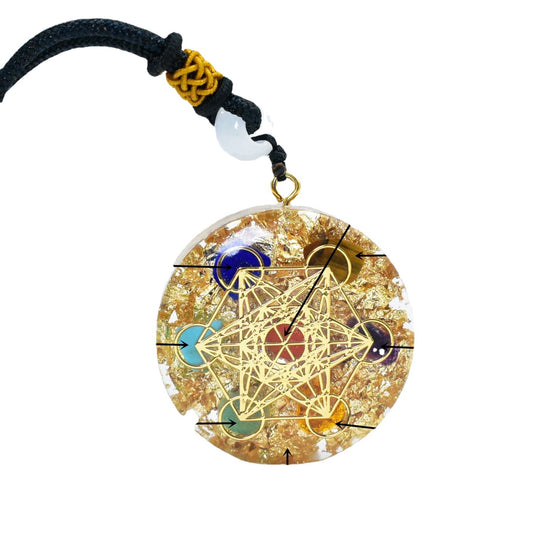 Colgante de Orgonita con Cristales Naturales de los Siete Chakras