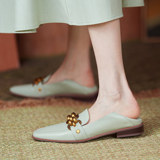 Zapatos Planos con Punta Cuadrada y Hebilla Metálica - Image 3