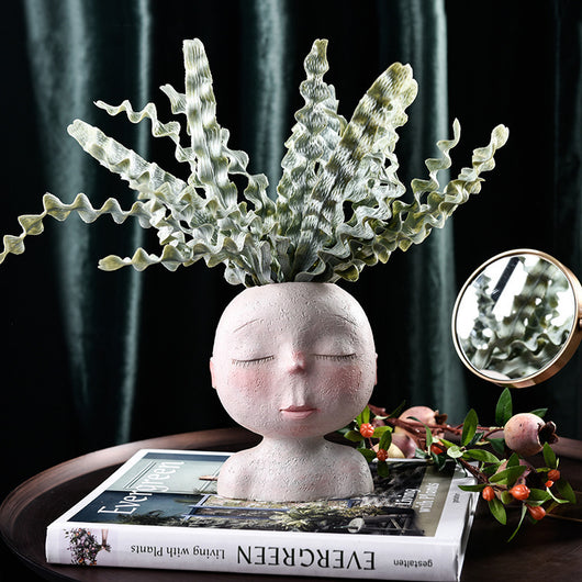 Maceta Escultura Decorativa Nórdica con Diseño Floral Artístico - Image 13