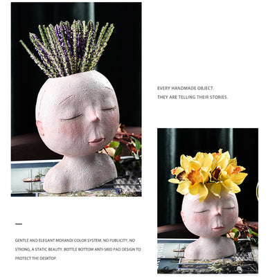 Maceta Escultura Decorativa Nórdica con Diseño Floral Artístico - Image 16