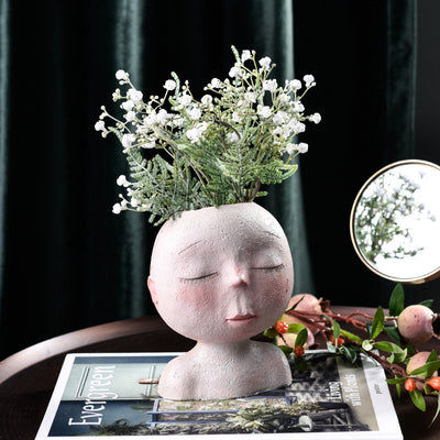 Maceta Escultura Decorativa Nórdica con Diseño Floral Artístico - Image 3