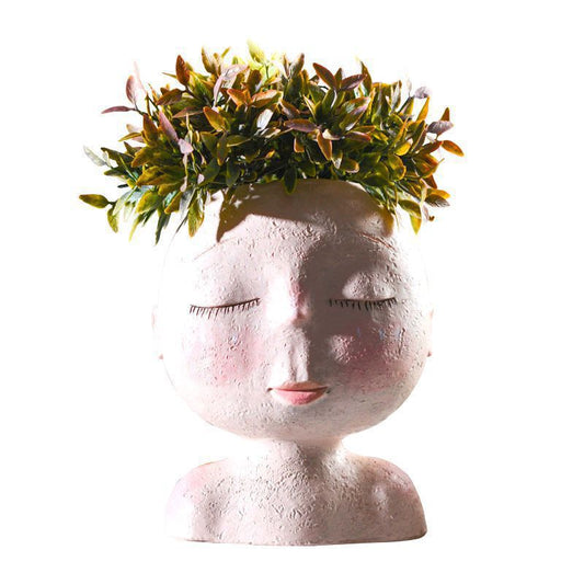 Maceta Escultura Decorativa Nórdica con Diseño Floral Artístico - Image 2