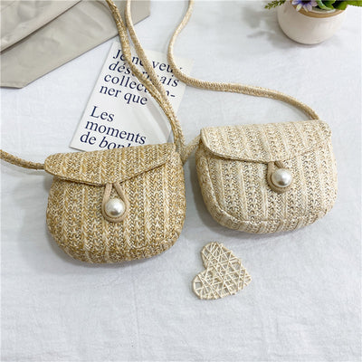 Bolso Diagonal con Hebilla de Perlas Imitación