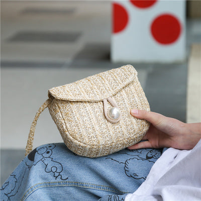 Bolso Diagonal con Hebilla de Perlas Imitación - Image 3