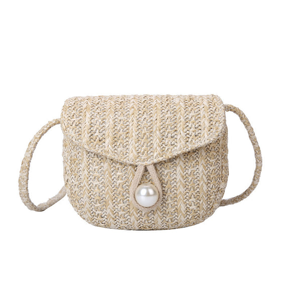Bolso Diagonal con Hebilla de Perlas Imitación