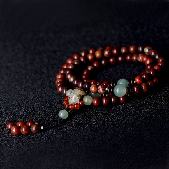 Pulsera de Cuentas de Jade Hongshi Dongling