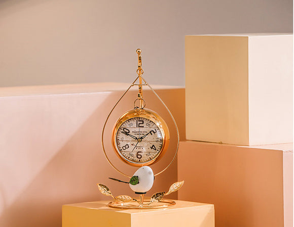 Reloj de Escritorio Dorado Minimalista Moderno con Alarma