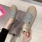 Sandalias Planas Coreanas con Perlas y Cristales Brillantes