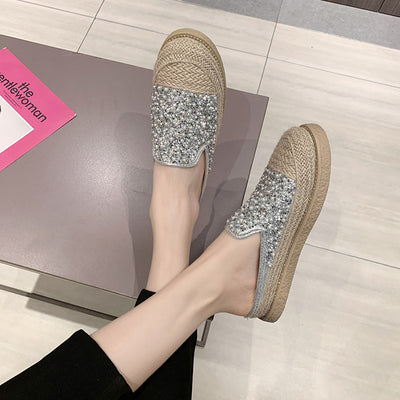Sandalias Planas Coreanas con Perlas y Cristales Brillantes - Image 6