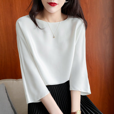 Camiseta Suelta de Cuello Redondo Estilo Minimalista - Image 3