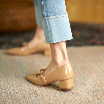 Zapatos Rojos Mary Jane para Mujer - Tacón Medio Cómodo en Cuero - Image 7