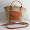 Bolsa de Paja Tejida con Patrón Diagonal para Mujer