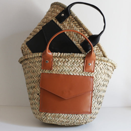 Bolsa de Paja Tejida con Patrón Diagonal para Mujer - Image 6